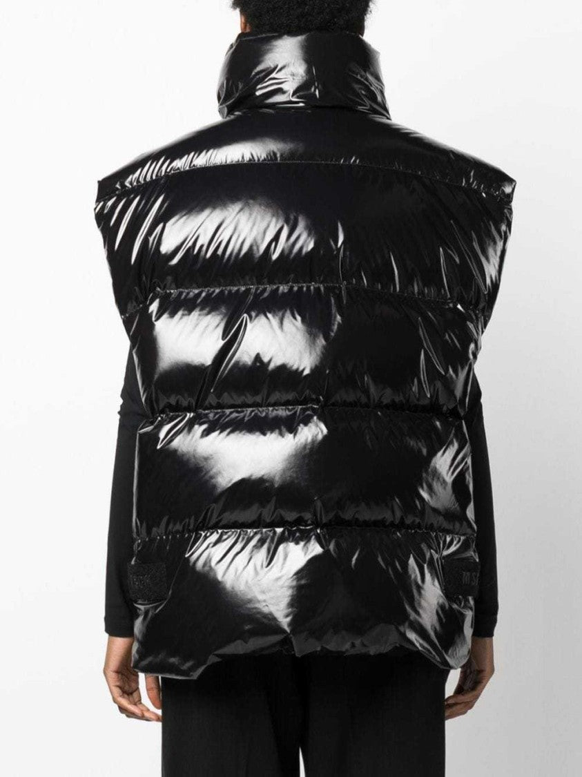 Msgm Glossy Padded Zip-Up Gilet