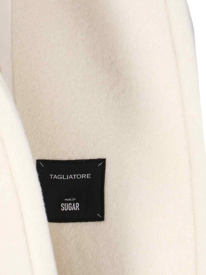 Tagliatore Minimalist White Jacket With Classic Collar And Tailored Fit
