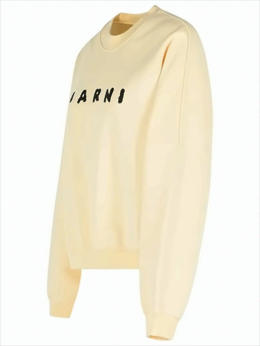 Marni Relaxed Fit Long-Sleeved Cropped Sweatshirt