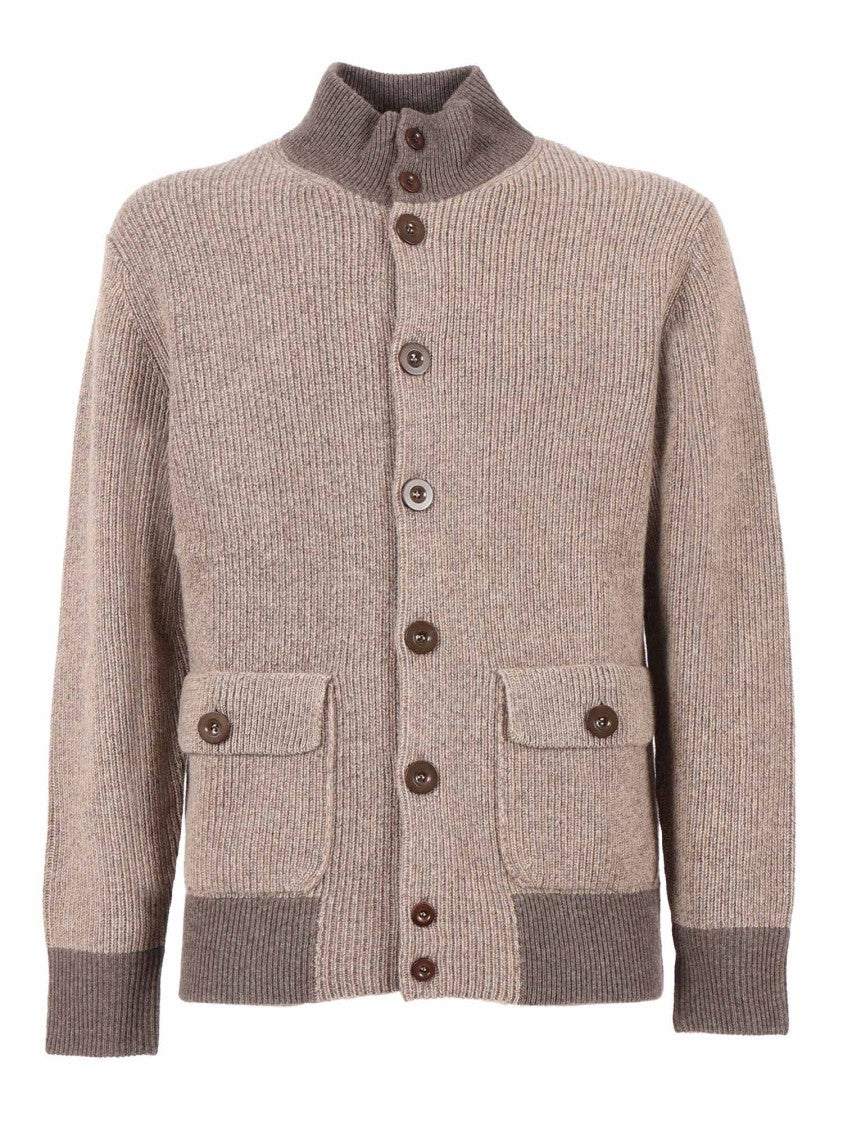 Ballantyne Ribbed Knit Wool Bomber Jacket