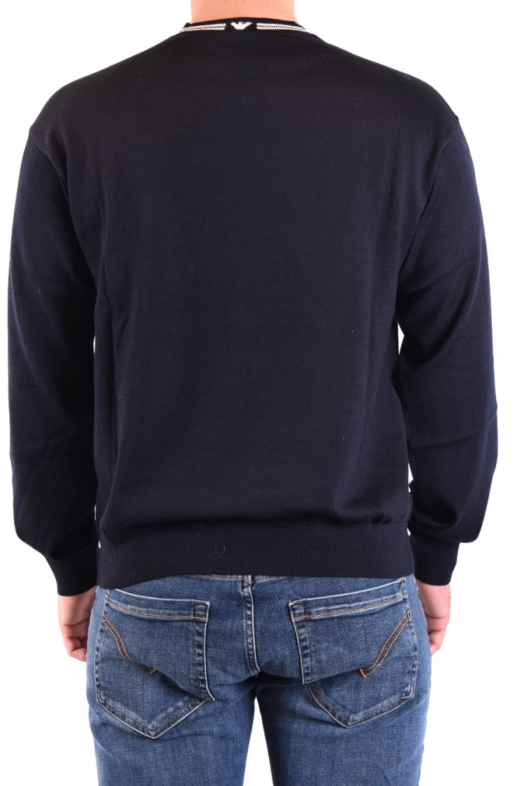 Emporio Armani Classic Blue Wool Sweater