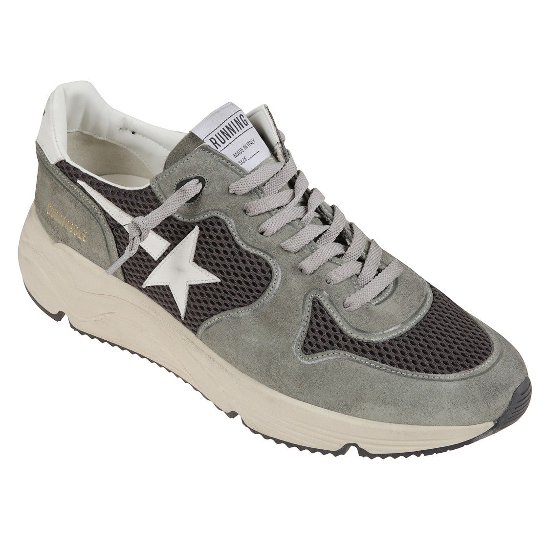 Golden Goose Green Suede Running Sneakers
