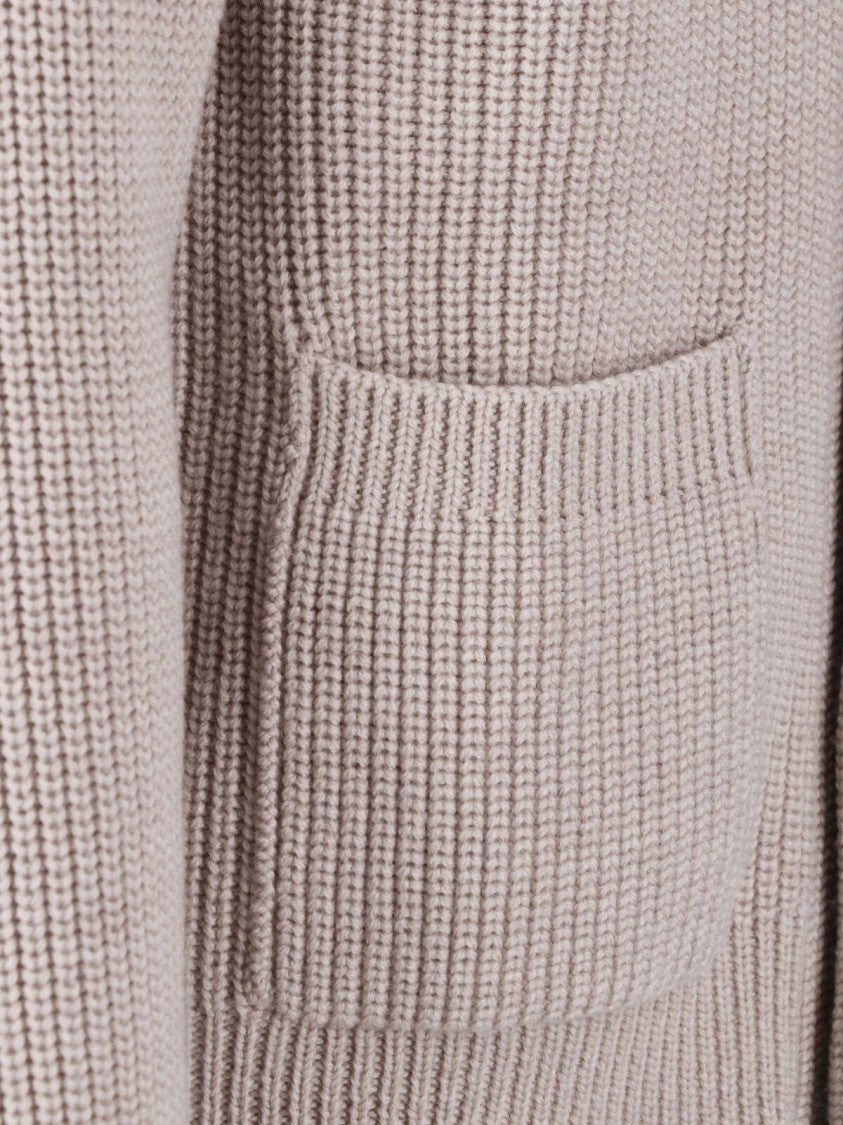 Drumohr Chunky Ribbed Knit Cardigan With Shawl Collar