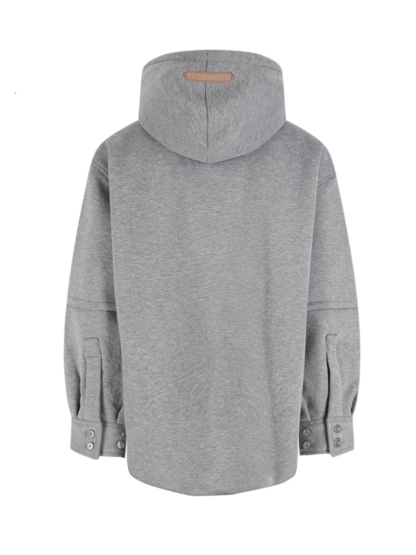 Pdf Logo Hooded Cardigan – Grey