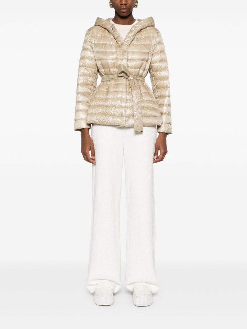 Herno Sand-Hued Hooded Down Jacket