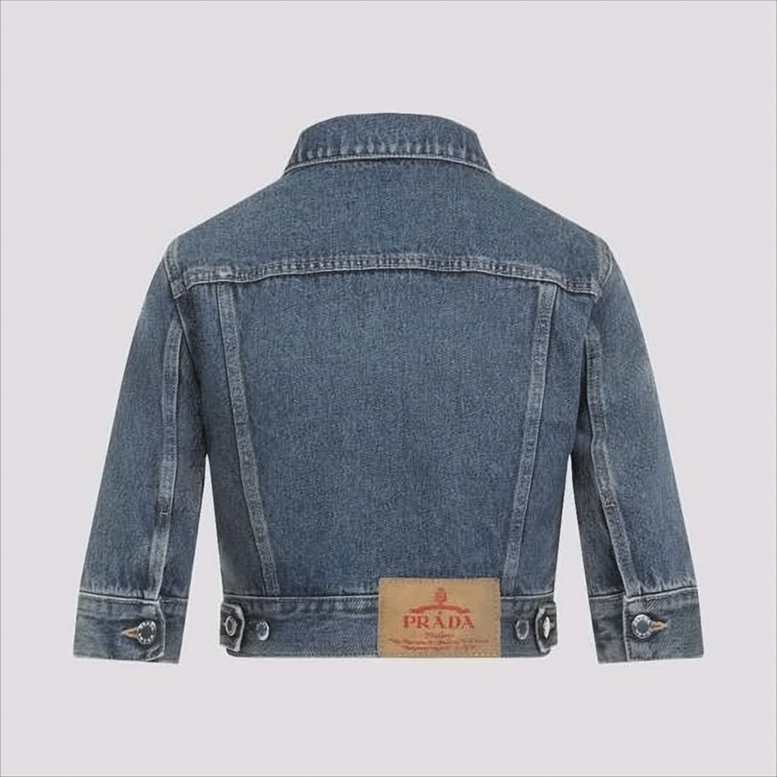 Prada Cropped Denim Jacket With Classic Collar