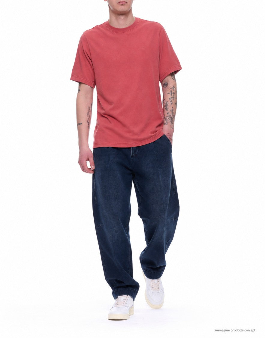 Nine In The Morning Dark Blue Cotton Regular Fit Trousers