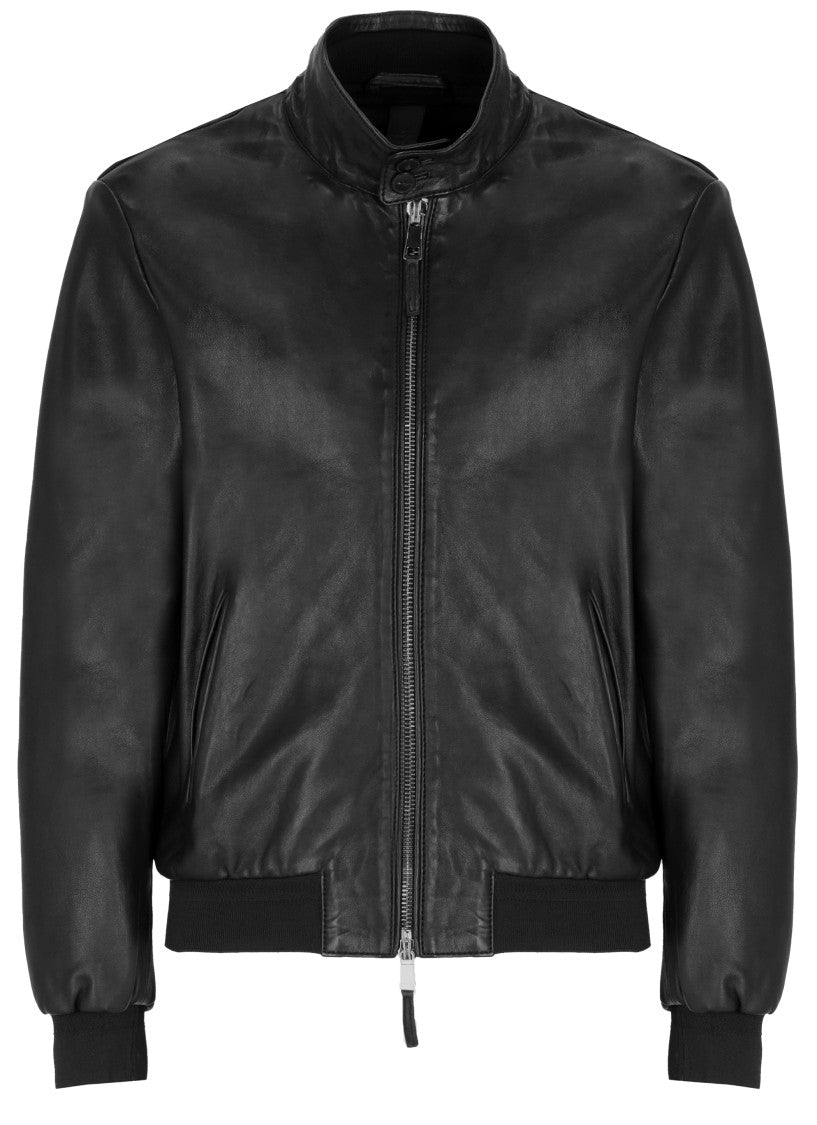 The Jack Leathers Black Elvis High Neck Leather Jacket