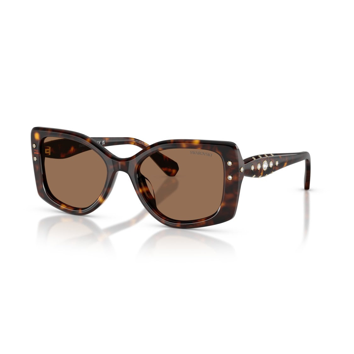 Swarovski 0Sk6058u Oversized Square Sunglasses With Tortoiseshell Pattern