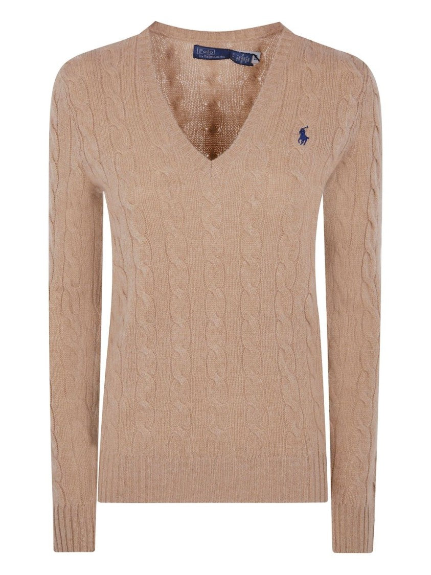 Polo Ralph Lauren Cable Knit Sweater With V-Neckline
