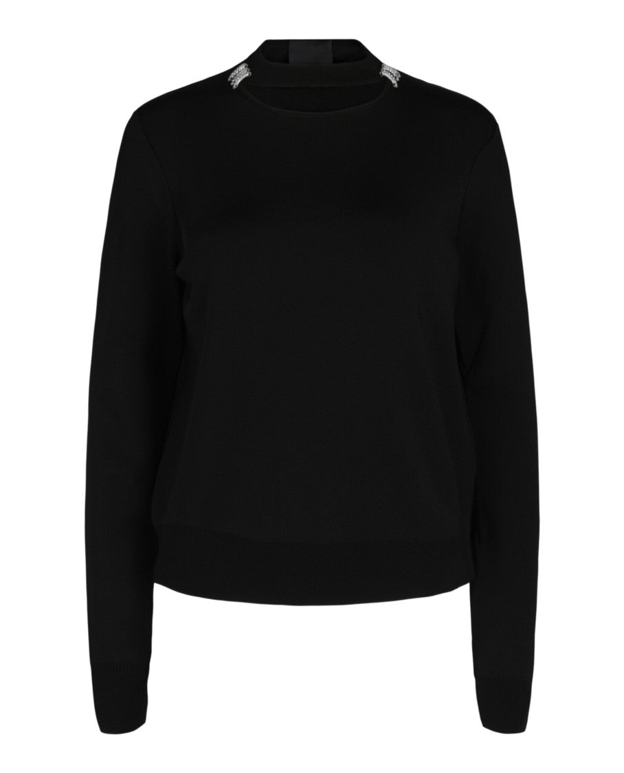 Givenchy Slim Crew Neck Sweater With Crystal Details