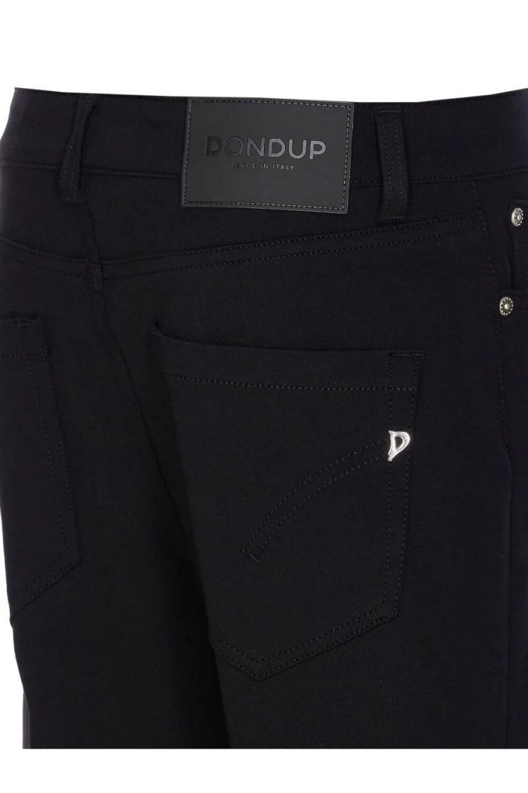 Dondup Black Cotton Koons Button-Fly Cropped Jeans
