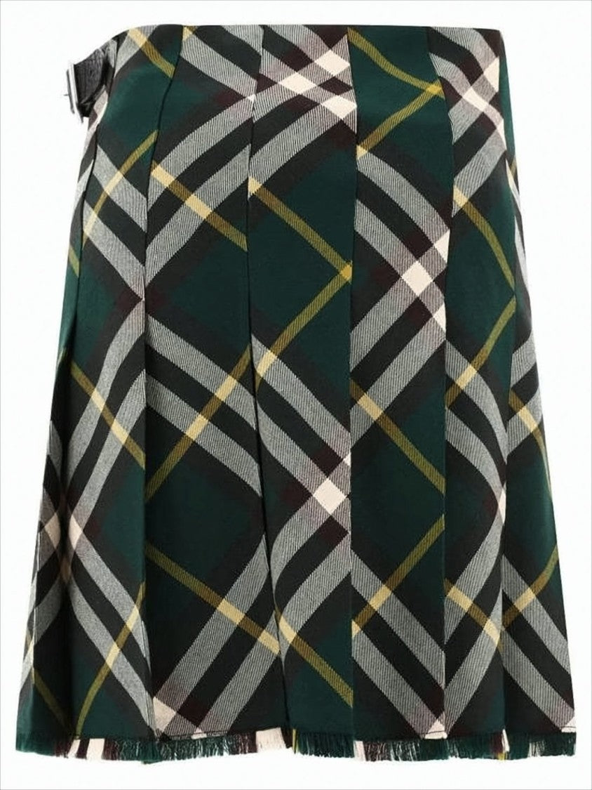 Burberry Tartan Plaid Midi Skirt