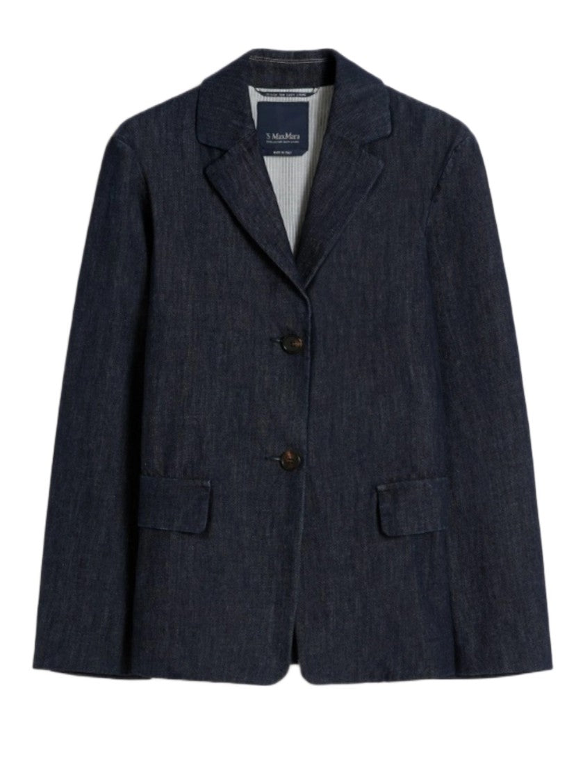 Max Mara Tailored Dark Blue Denim-Like Jacket