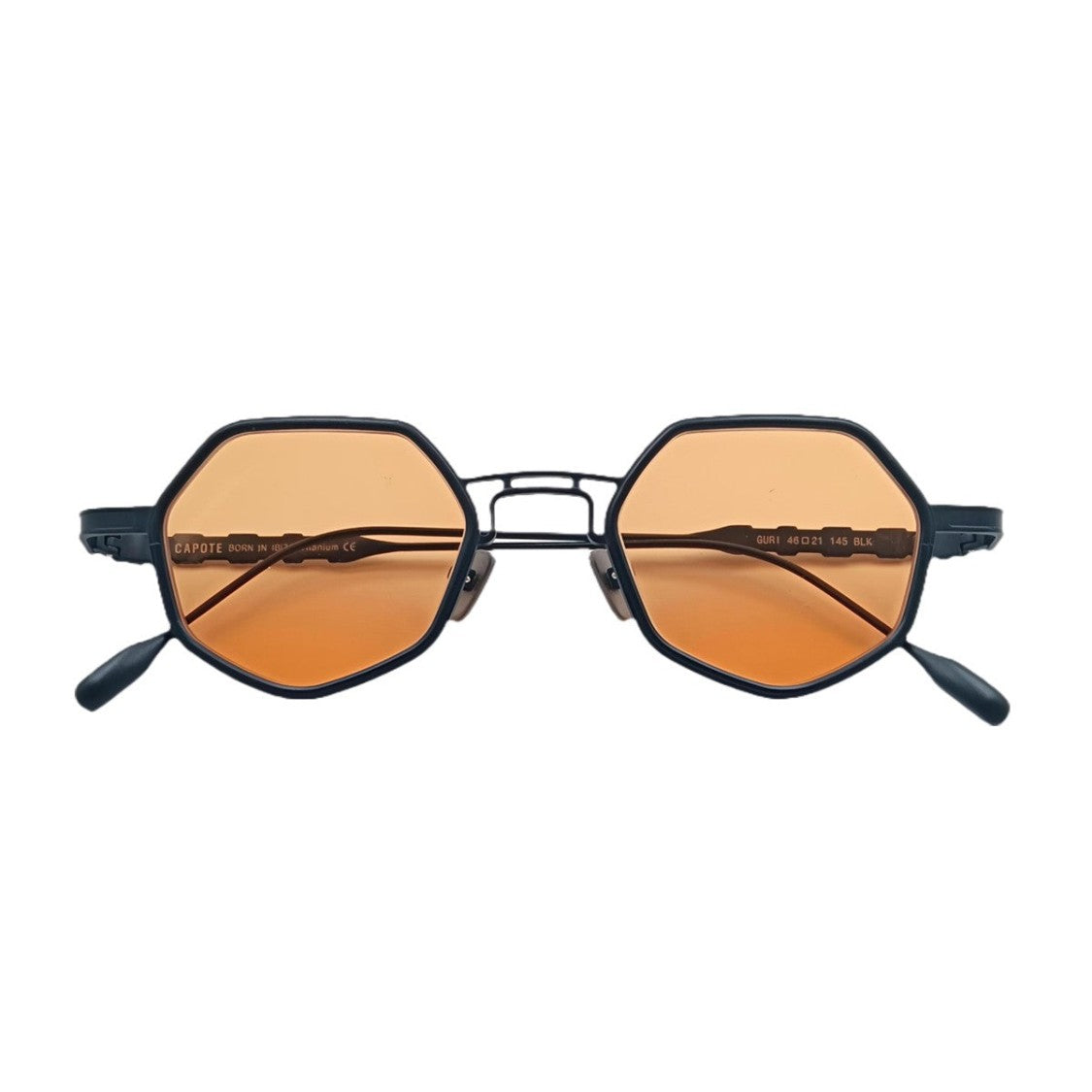 Capote Eyewear Black Guri Titanium Geometric Sunglasses