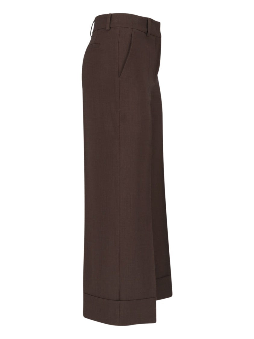 Incotex Brown Wide-Leg Tailored Wool Pants
