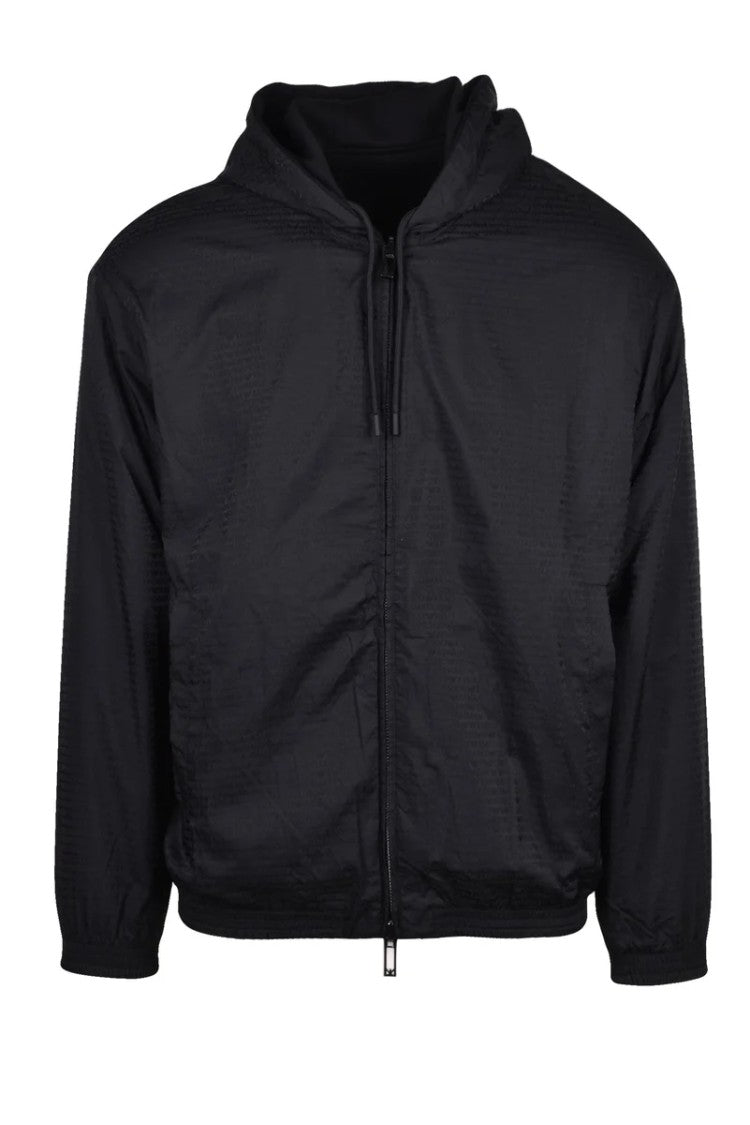 Emporio Armani Cotton Elastane Zip Sweatshirt - Black