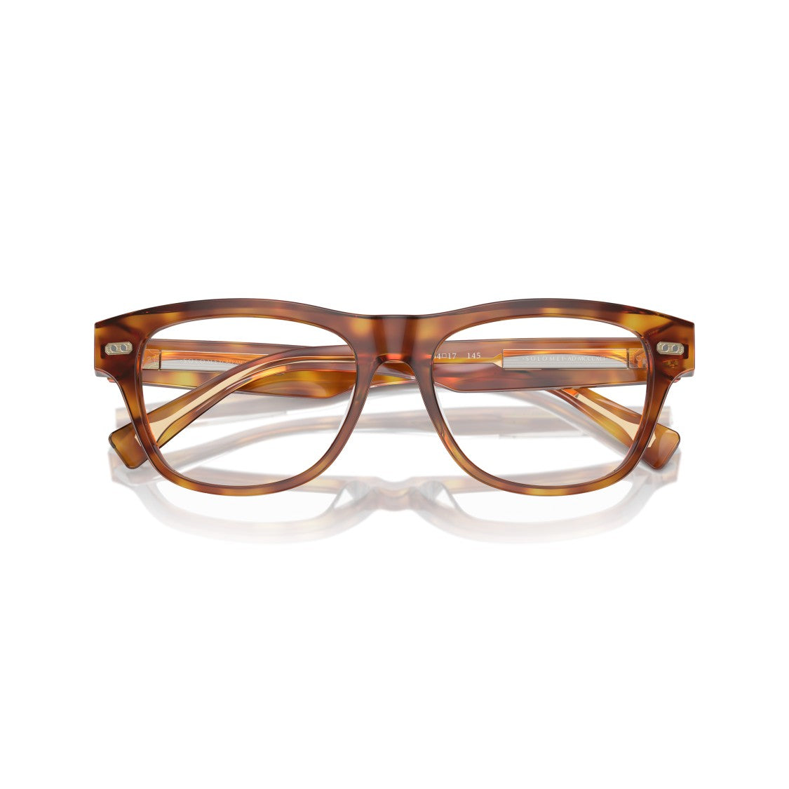 Brunello Cucinelli 0Bc3005 Rectangular Tortoiseshell Eyeglasses With Metallic Accents