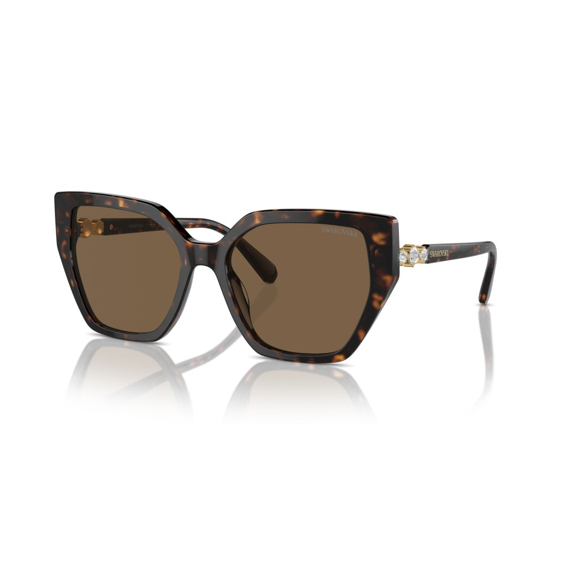 Swarovski 0Sk6016 Oversized Cat-Eye Sunglasses With Tortoiseshell Acetate