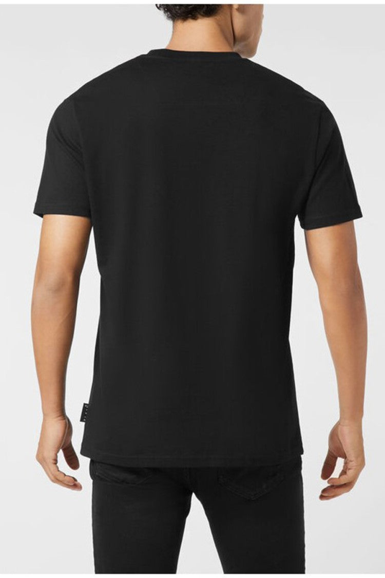 Philipp Plein Black Cotton Plein Script Logo T-Shirt