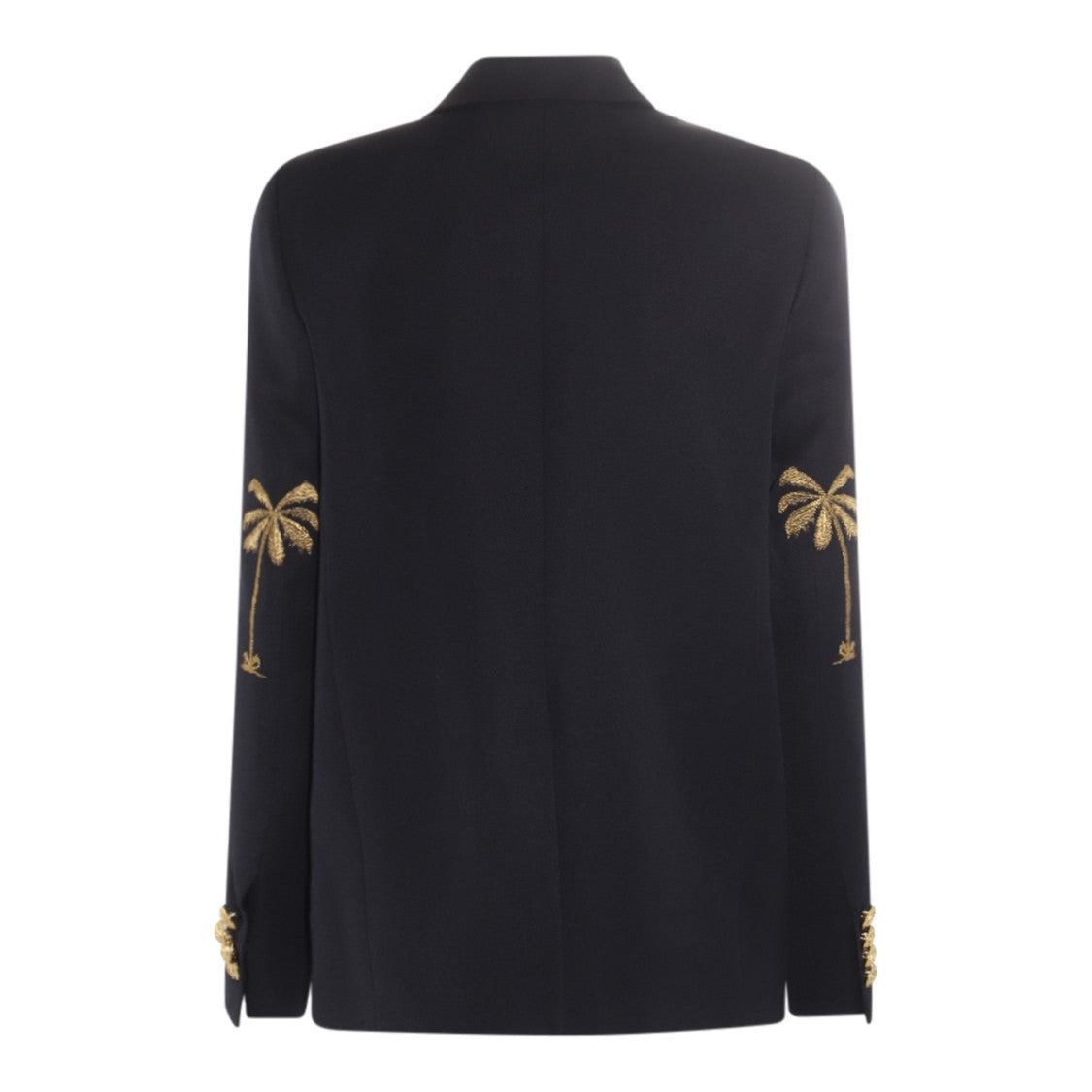 Palm Angels Blue Wool Blend Frontal Buttons Blazer