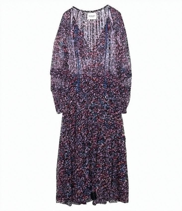 Isabel Marant Multicolored Floral Maxi Dress With V-Neckline