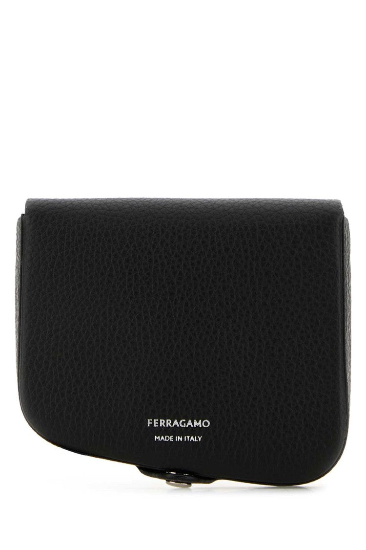 Salvatore Ferragamo Black Leather Coin Purse