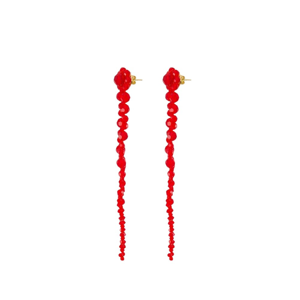 Simone Rocha Drip Earrings - Brass - Red