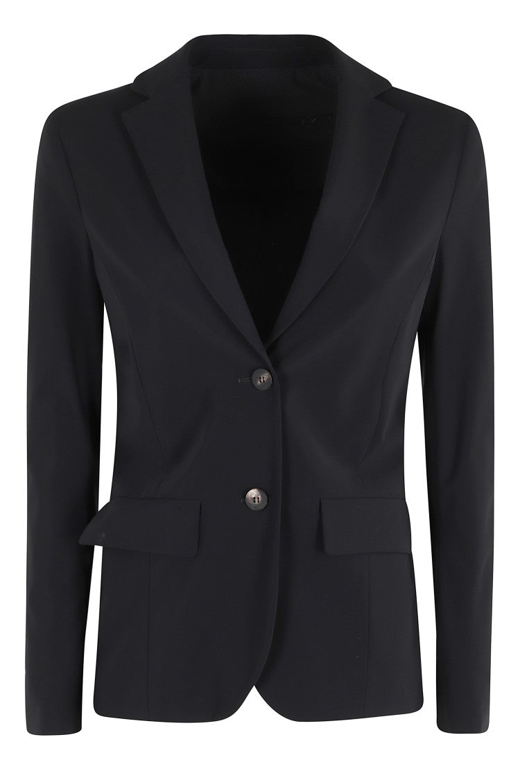 Rrd Black Surflex Single-Breasted Rear-Slit Polyamide Blazer