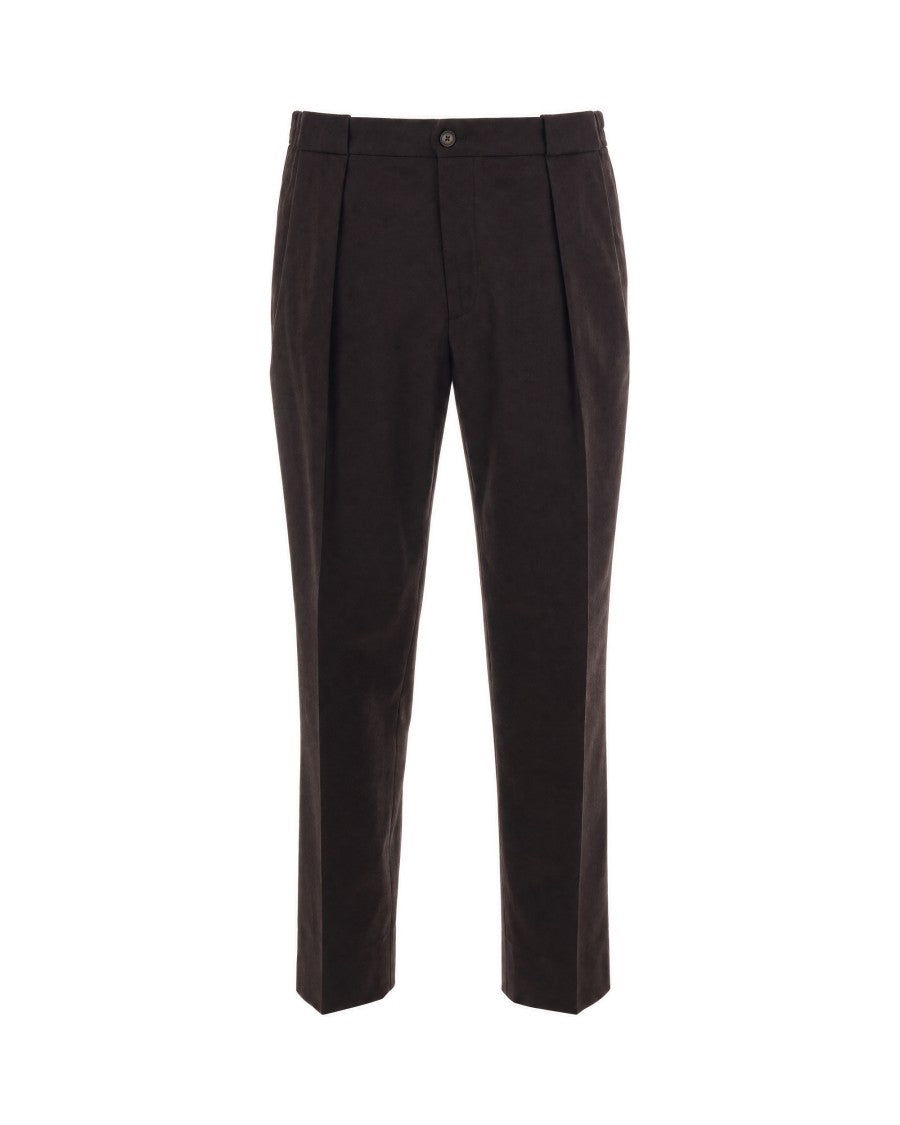Briglia Brown Portobello Wool-Blend Straight-Leg Pants