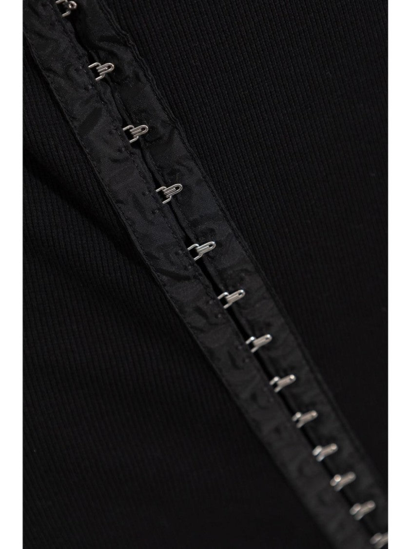 Mm6 By Maison Margiela Mid-Length Black Fine Ribbed Dress