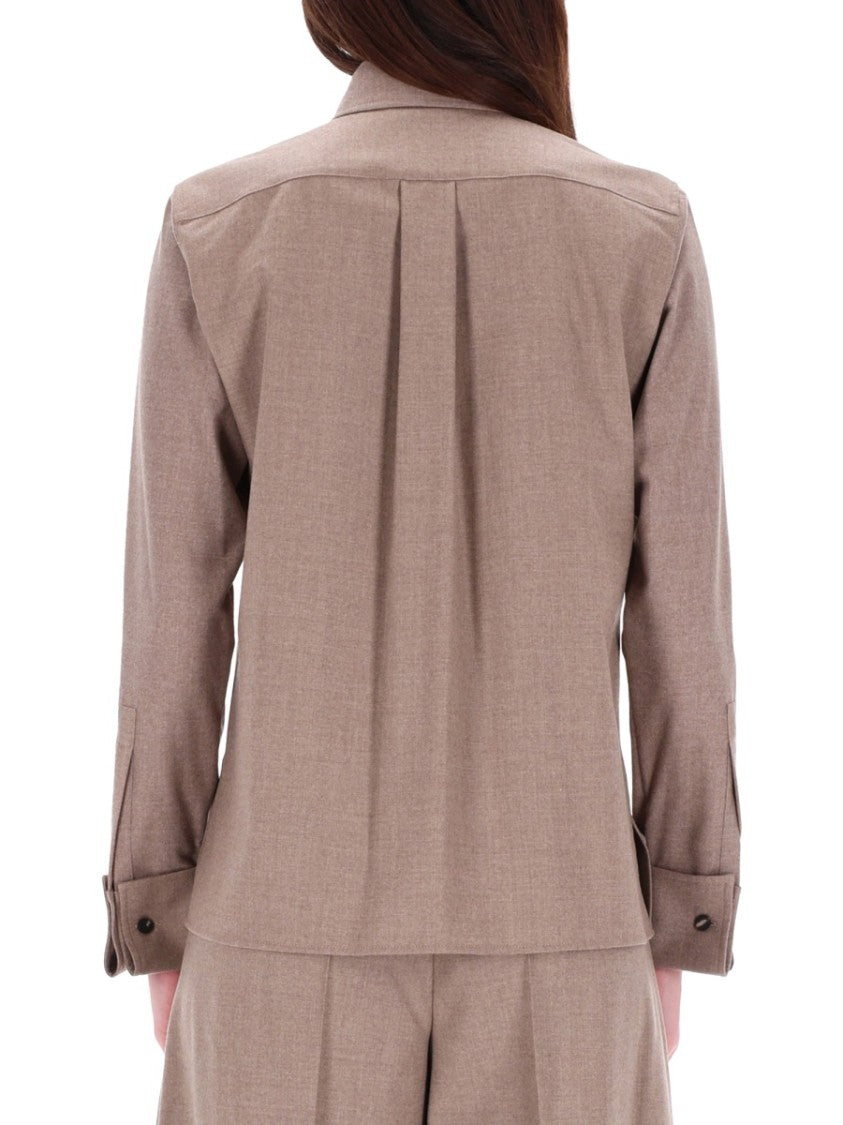 Max Mara Thebaid Pleated Cashmere-Blend Shirt