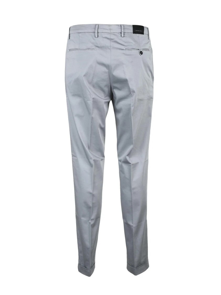 Michael Coal Cotton Stretch Trousers With Tailored Slim Fit