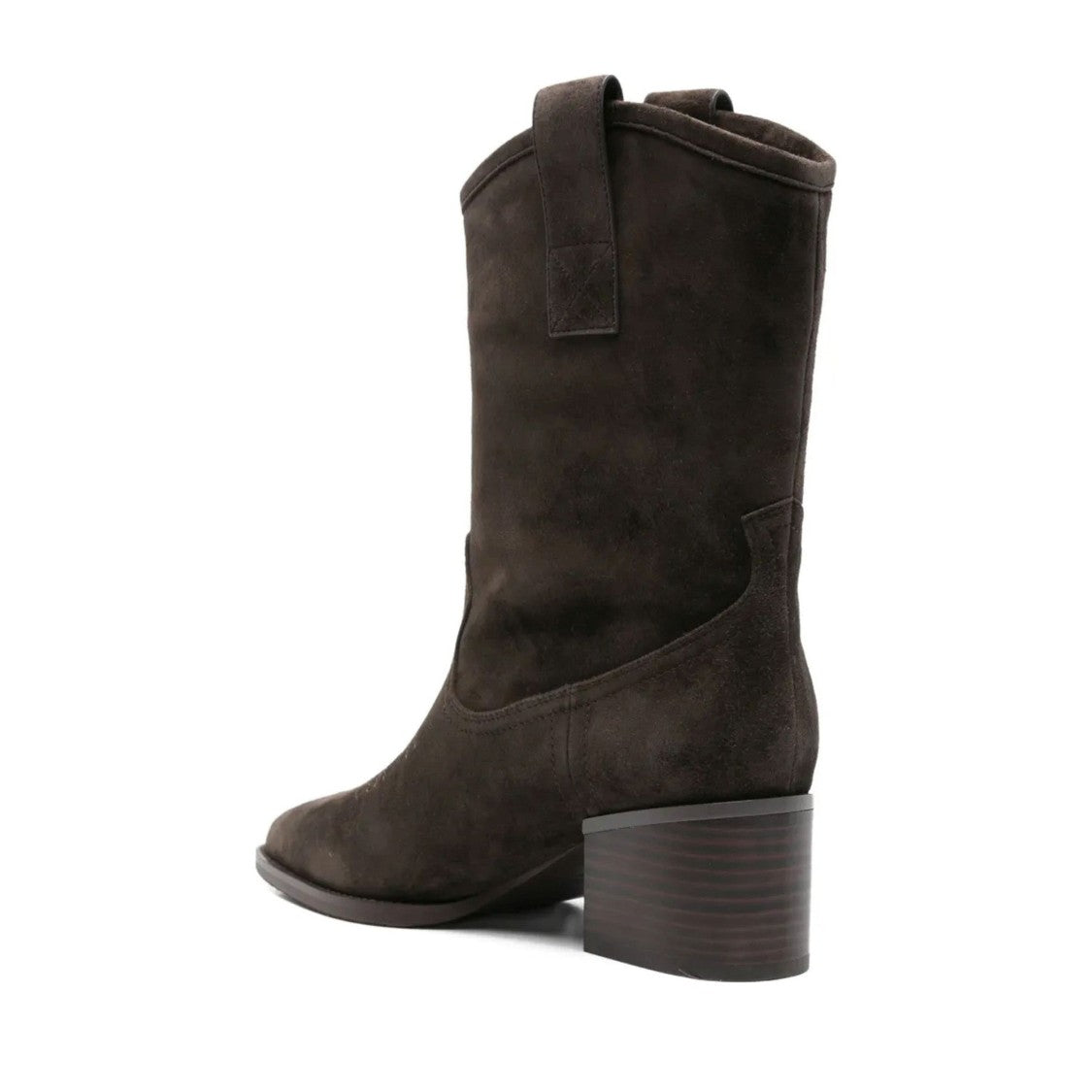Adrianna Feretti Brown Mid-Height Block Heel Suede Boots