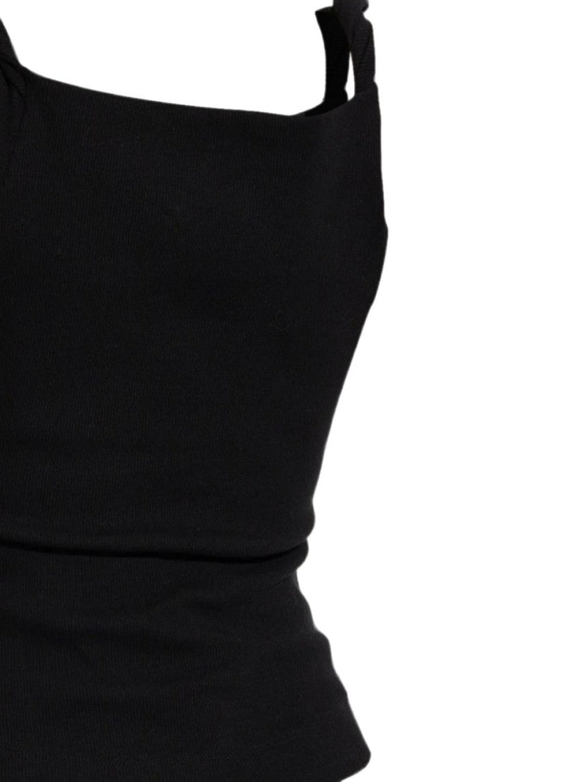 Vivienne Westwood Black Fitted Square Neck Puffed Top