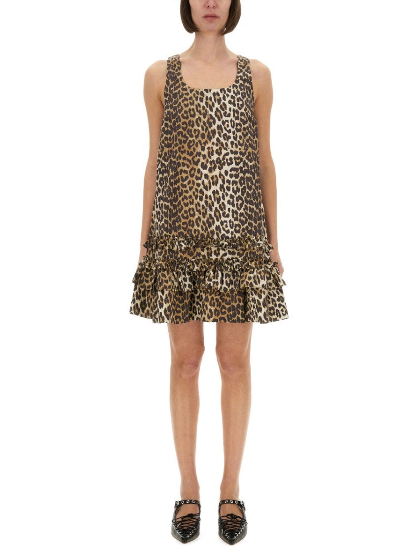 Ganni Leopard Mini Dress