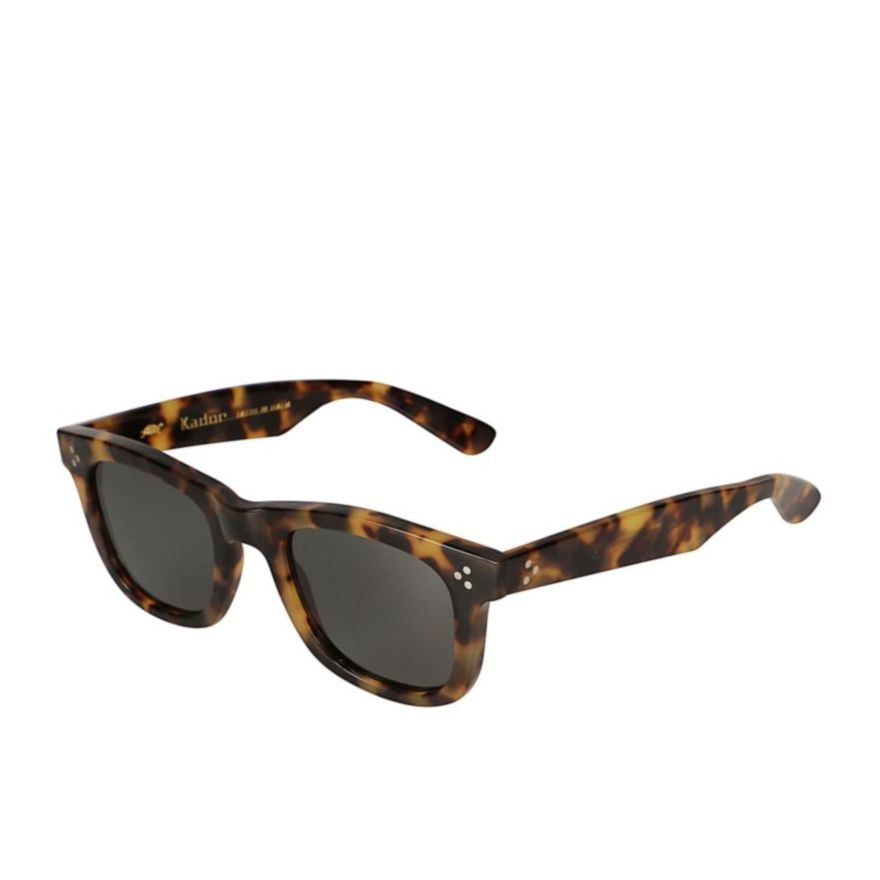 Kador Solemio Classic Rectangular Tortoiseshell Sunglasses With Metallic Accents