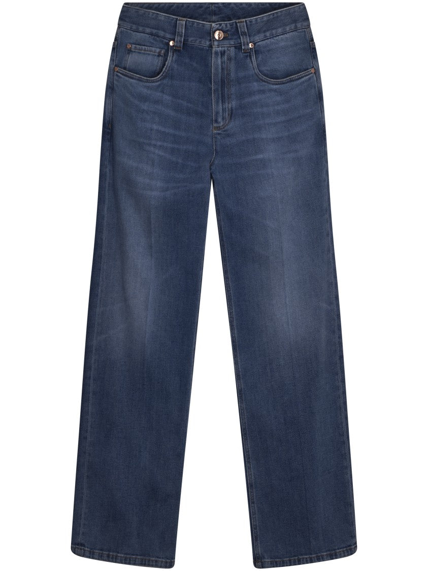 Brunello Cucinelli Wide-Leg Denim Pants