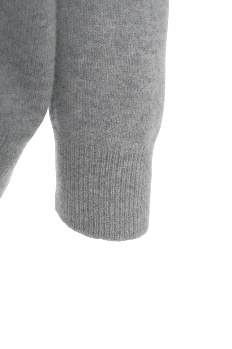 Amaranto Relaxed Fit Knit Sweater With Hood And Kangaroo Pocket