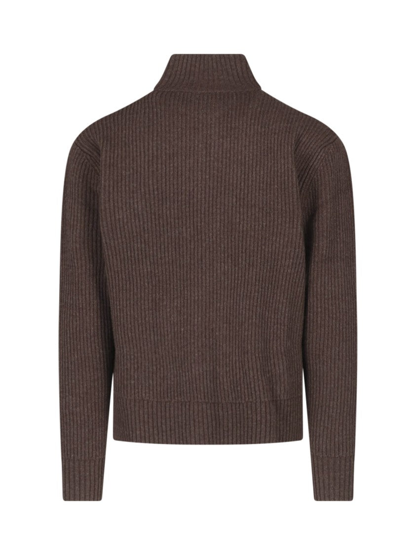Berner Kuhl Brown Shrunk Wool-Blend Knit Zip-Through Knit
