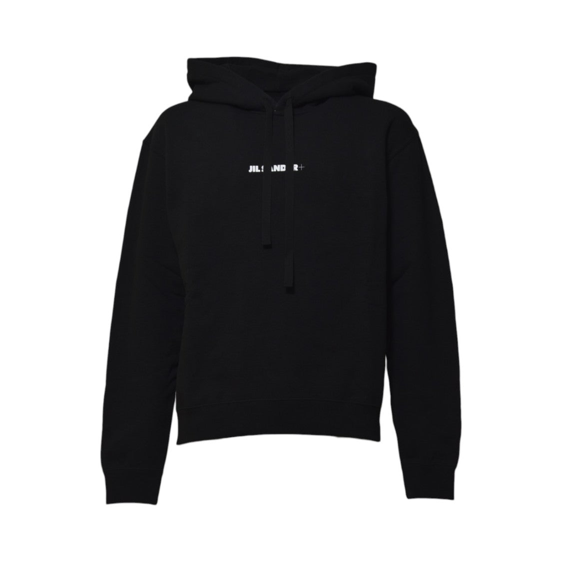 Jil Sander Black Cotton Hoodie With Logo Print