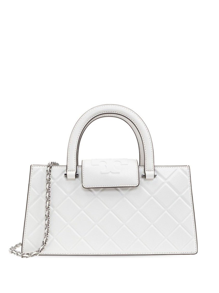 Tory Burch Quilted Capra Leather Handbag With Detachable Chain Strap