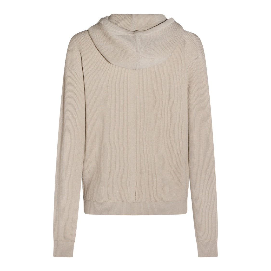 Rick Owens Sand Wool Hooded Zip Sweater