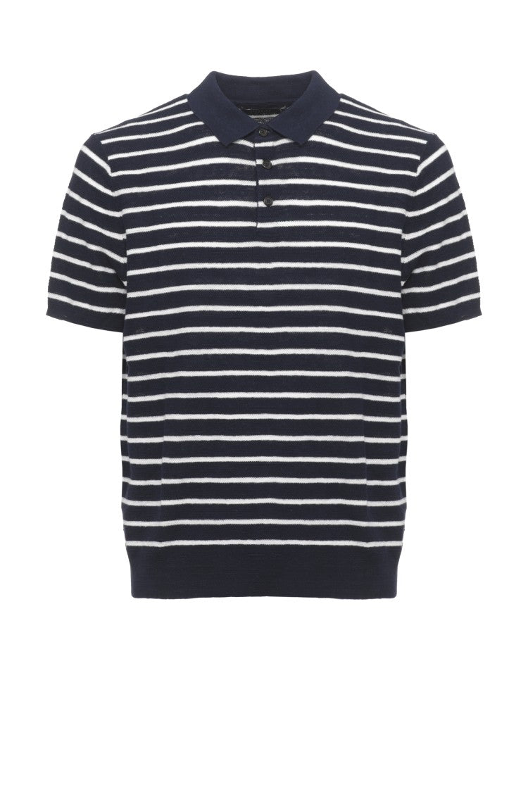 Polo Ralph Lauren Blue Pony Striped Cotton Polo Shirt