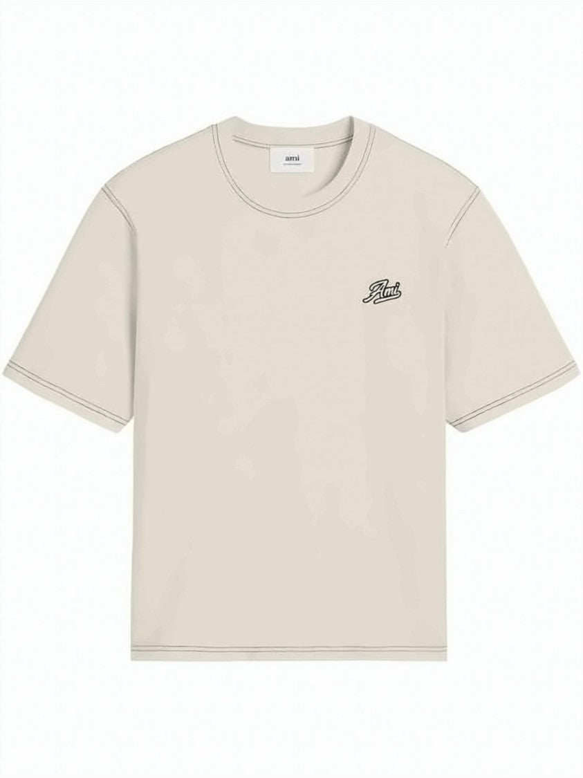 Ami Paris Short-Sleeved Crew Neck T-Shirt