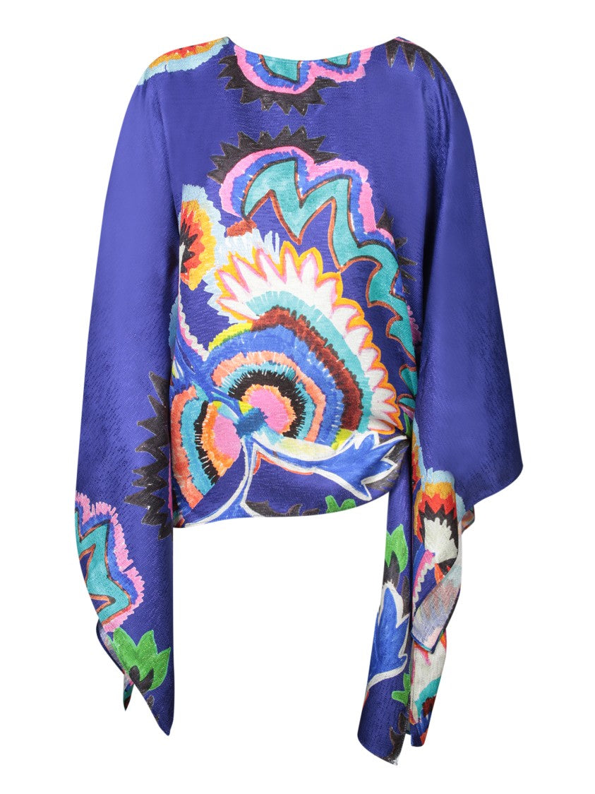 Rianna + Nina Blue Silk Top