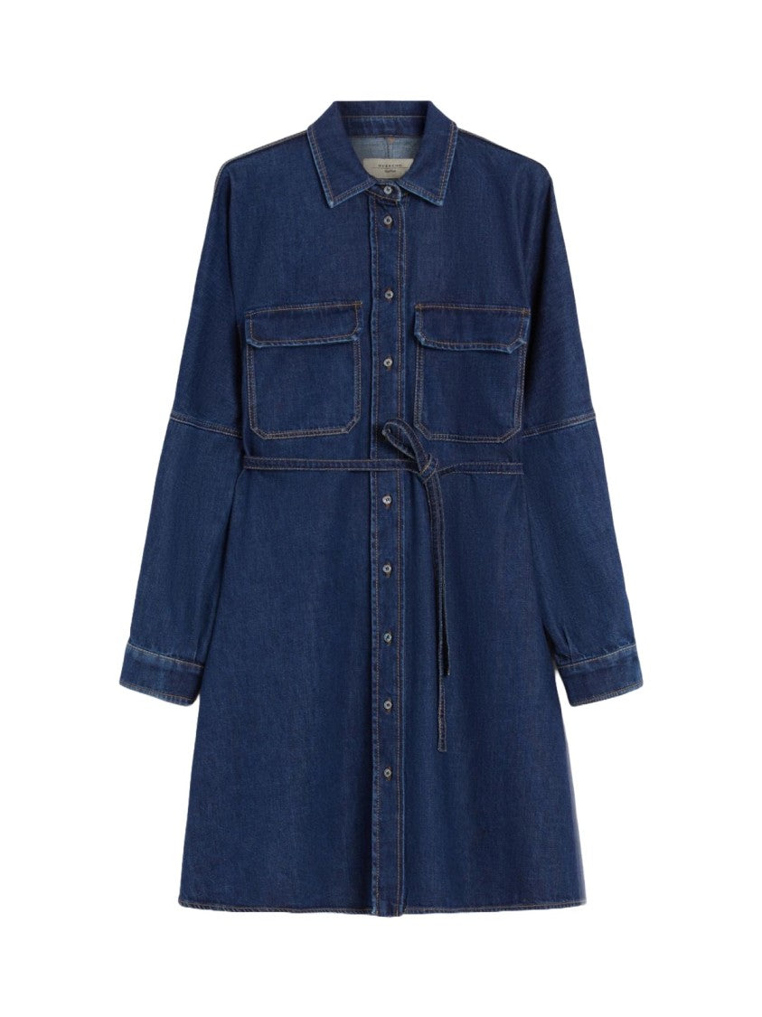 Max Mara Elegantly Tailored Balenio Dress In Timeless Blue