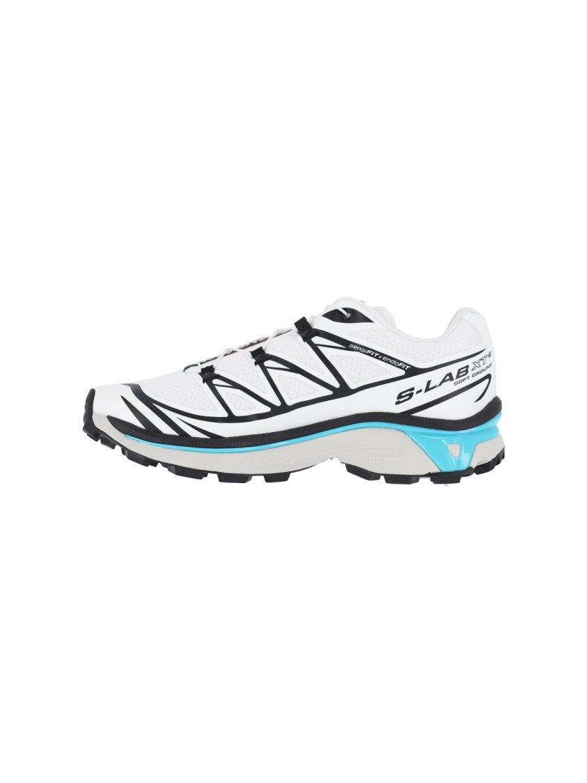 Salomon White Geometric Accent Streamlined Sneakers
