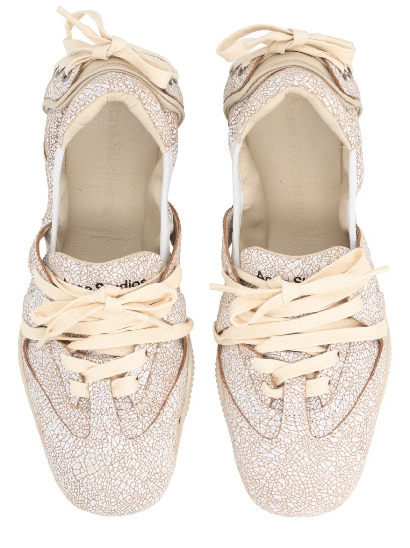 Acne Studios Cracked Leather Lace Ballerina Sneakers