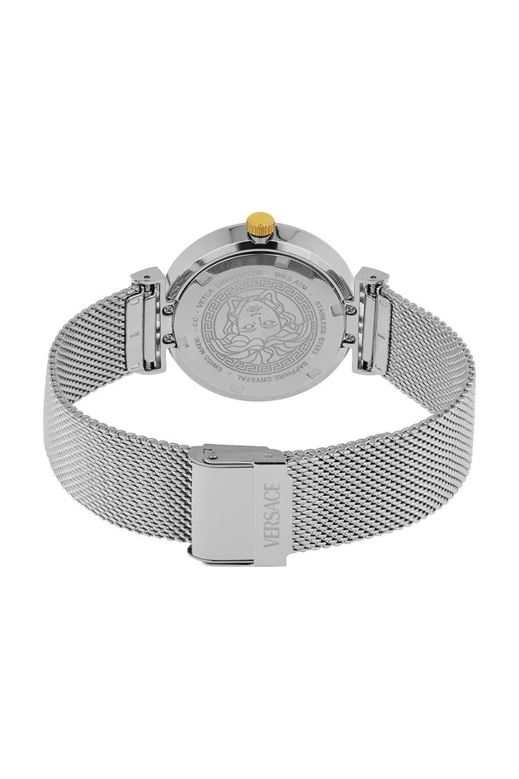 Versace Mythos Stainless Steel Quartz Watch With Silver Grey Dial